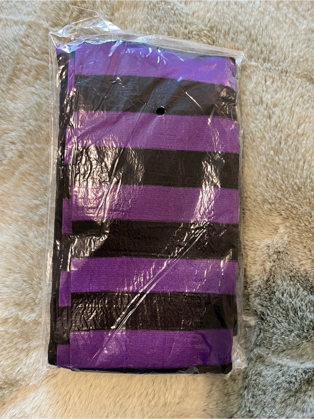 Purple and Black Striped Tights
